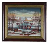 Frozen lake Oil on board Signed and dated 1984 lower right 40 x 46cm (15½ x 18 in.) by Zelijko Seles, 1984, Oil on board, sold Jun 2019