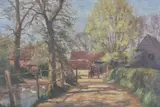 Budding Spring Oil on canvas Signed lower right 41 x 61cm (16 x 24 in.) Possibly a view near Reigate by George Leon Little, Oil on canvas, sold Jun 2019