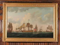 HMS Queen Charlotte at Spithead Oil on canvas 77.5 x 117cm (30½ x 46 in.) Provenance: Sale, Sotheby's, 14 December 2006, Lot 9 by Adam Callander, Oil on canvas, sold May 2019