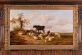 Cattle and sheep resting by the Kent coast by Thomas Sidney Cooper, 1857, Oil on canvas, offered May 2019