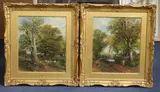 A Shady Glade & The Road to the FarmOil by Frederick William Hulme, 1870, Oil on board, a pair, sold Jun 2021