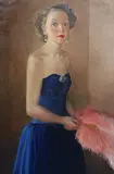 Lady with fanoil on canvassigned by Harold Knight, 1919, oil on canvas, sold Jun 2021