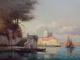 Venetian canal sceneoil on canvassigned by Colette Bouvard, oil on canvas, sold Jun 2021