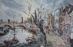 Untitled by George Hann, oil on board, sold Jun 2021