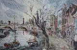 Untitled by George Hann, oil on board, sold Jun 2021