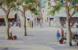 Cannes, South France oil on canvas signed, with Frost & Reed label verso 43 x 63cm by Cecil Rochfort D'Oyly-John, oil on canvas, sold Jun 2021