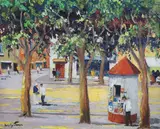 Street scene Port Saidoil on boardsigned by Cecil Rochfort D'Oyly-John, oil on board, sold Jun 2021