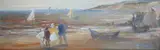 Figures on the shoreOil on boardSigned19 by Ronald Ossory Dunlop, Oil on board, sold Jun 2021