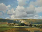 Alciston, Sussex Oil on board Signed 34 x 45 cm by Frank Wootton, Oil on board, sold Jun 2021