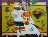 Breton jugoil on canvasSigned by David McClure, oil on canvas, sold Jun 2021