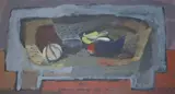 Still life on small table 1990oil on boardinscribed verso by Clive Blackmore, oil on board, sold Jun 2021
