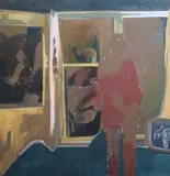 Reflections, 1970 Oil on board 122 x 122 cm by Harold Mockford, Oil on board, sold Jun 2021