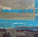 Curtain over Birling Gap, 1997 Oil on board 91 x 91 cm by Harold Mockford, Oil on board, sold Jun 2021