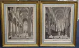 Cathedral interiorspair of watercolours en grisaillesigned in the margin44 by Auguste Joron, watercolor, sold Jun 2021