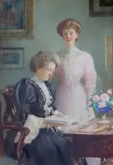 Interior with a mother and daughterwatercolour on by James Brade Sword, 1906, watercolour on paper, sold Jun 2021