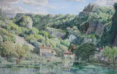 CheddarWatercolourSigned by Stanley Roy Badmin, Watercolour, sold Jun 2021