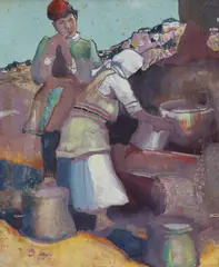 Untitled by Peter Helck, watercolour and gouache, sold Jun 2021