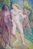 Nudes in a gardenpencil and by Blair Hughes-Stanton, pencil and gouache on paper, sold Jun 2021