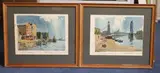 Low water, Hammersmith & Low tide, Wapping Ink and watercolour, a pair Signed and titled 25 x 33 cm by Edward Wesson, Ink and watercolour, a pair, sold Jun 2021