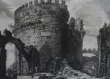 Sepolero di Cecilia Metalla, from Views of Rome, 1762 etching 45 x 62.5cm A local Private Collection of Paintings & Prints by Giovanni Battista Piranesi, etching, sold Jun 2021