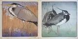 Lapwing & HeronWoodcut in colours by Allen William Seaby, Woodcut in colours, sold Jun 2021