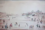 On The Sands' limited edition print signed in pencil, 393/500 overall 49.5 x 61.5cm by L. S. Lowry, print, sold Jun 2021