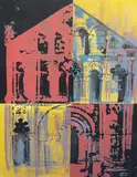 Petit Palais, pink and yellow (Levinson 214) Screenprint 1972 by John Piper, Screenprint, sold Jun 2021