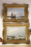 Shipping off the coast and on a calm sea by Abraham Hulk, oil, sold Jun 2021