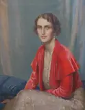 Half length Portrait of Lady Grace Brentford by James Penniston Barraclough, 1932, oil on canvas, sold Jun 2021