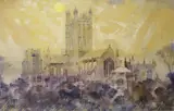 Wells Cathedral by Michael Lawrence Cadman, 1978, watercolour, sold Jun 2021
