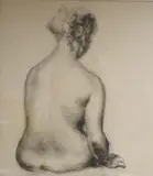 Seated female nude pastel on paper signed and dated November 1938, 54 x 43cm by Clara Klinghoffer, pastel on paper, sold Jun 2021