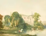Bolton Abbey by William Havel, watercolour, offered Aug 2022