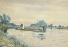 At Moulsey by Robert W. Fraser, watercolour, offered Aug 2022