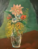 Finnish/Swedish, a still life of mixed flowers and foliage in a glass vase by Engelbert Bertel-Nordstrom, oil on canvas, offered Jul 2022