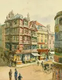 The old Dutch house, Bristol by Florence May Grace, 1902, watercolour, offered Jul 2022