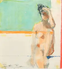 Seated Figure by Dexter Brown, pastel, sold Jul 2022