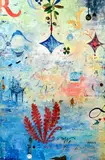 Abstract with lettering and cutlery by Andrew Saftel, acrylic, sold Jun 2017