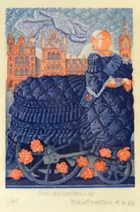 Print - caricature of Queen Victoria entitled 'Non by Peter Forester limited edition, print, sold Jun 2017