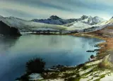 Print - Snowdon and Llyn Mymbyr by Rob Piercy coloured limited edition, print, sold May 2017