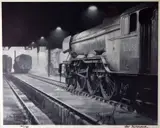 Black and white print - interior locomotive shed scene by Ifor Pritchard limited edition, 1985, print, offered May 2017