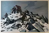 National Library of Wales print - 'Farmers on the by Kyffin Williams Ra limited edition, print, sold Feb 2017