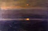 Print - sunset over Anglesey by Kyffin Williams Ra limited edition, print, sold Feb 2017