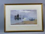 Coloured print - Conwy Estuary from Deganwy Beach by Warren Williams Arca limited edition, print, sold Nov 2016