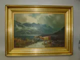 (1858-1934), Highland Cattle in a Glen, oil on canvas, signed lower right, by Hadfield -cubley H, oil on canvas, sold Nov 2015