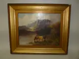 Highland landscape with Cattle, oil on canvas, signed lower left, approximately 39cm x by D. Watts, oil on canvas, sold Nov 2015