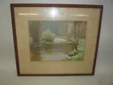 'Spring on the Upper Dart', oil on board (behind glass), signed by Leslie Kent, oil on board, sold Nov 2015