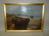 'Resting A Shore', oil on canvas, signed and dated 1887 lower right, label on by Joseph Kitchingham, 1887, oil on canvas, sold Nov 2015