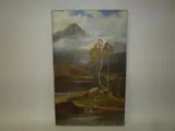 Man fishing in a boat, hill beyond, oil on canvas, signed and dated by Charles Leaver Shaw, oil on canvas, sold Nov 2015