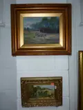 unsigned in gilt frame and another smaller oil on board unsigned in gilt frame (2) by Oil On Artists Board, OIL, sold Nov 2015