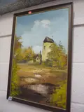 Continental farm scene, oil on canvas, signed lower right, 60cm x 40cm by Cavan Corrigan, oil on canvas, sold Aug 2015